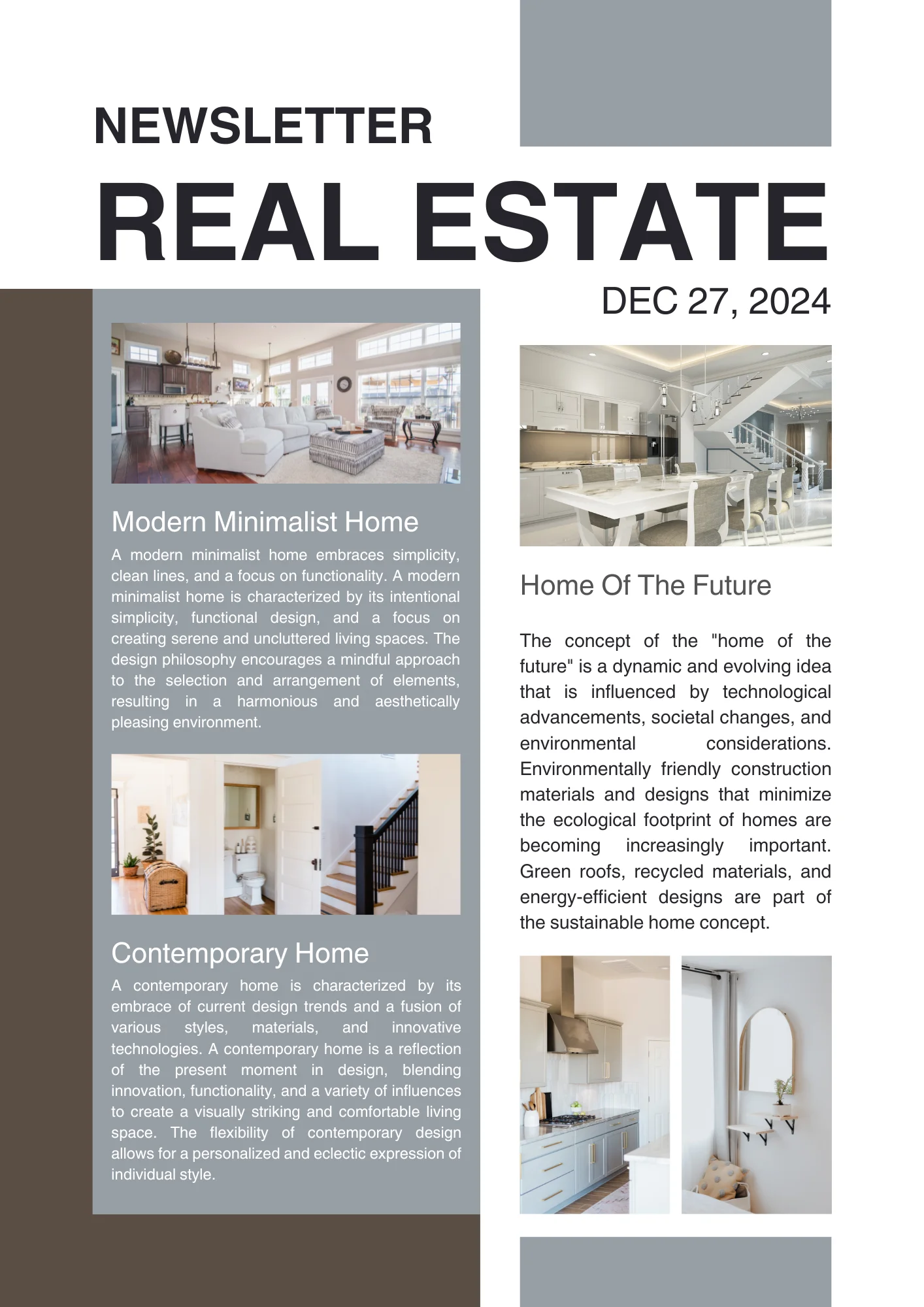 Newsletter Template for real estate