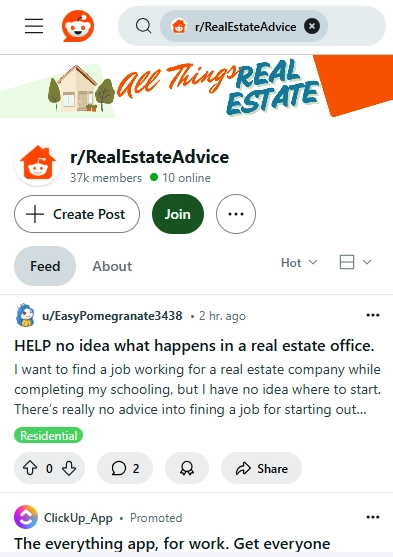 Real Estate Advice on reddit