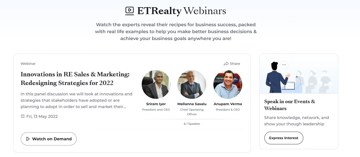 Webinars on the Real Estate Market 