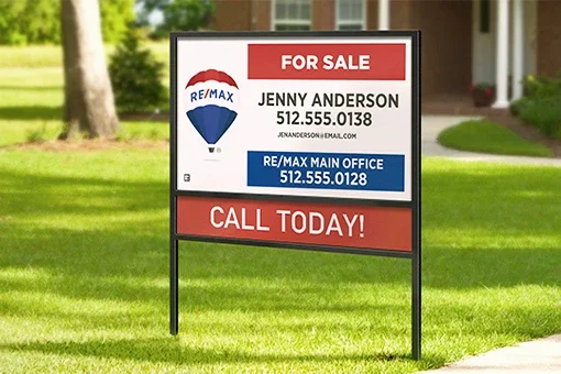 Yard sign for real estate